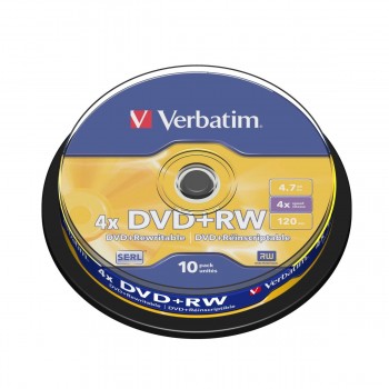 DVD-RW Verbatim    10 штук Чёрный 4,7 GB 4x (10 штук)