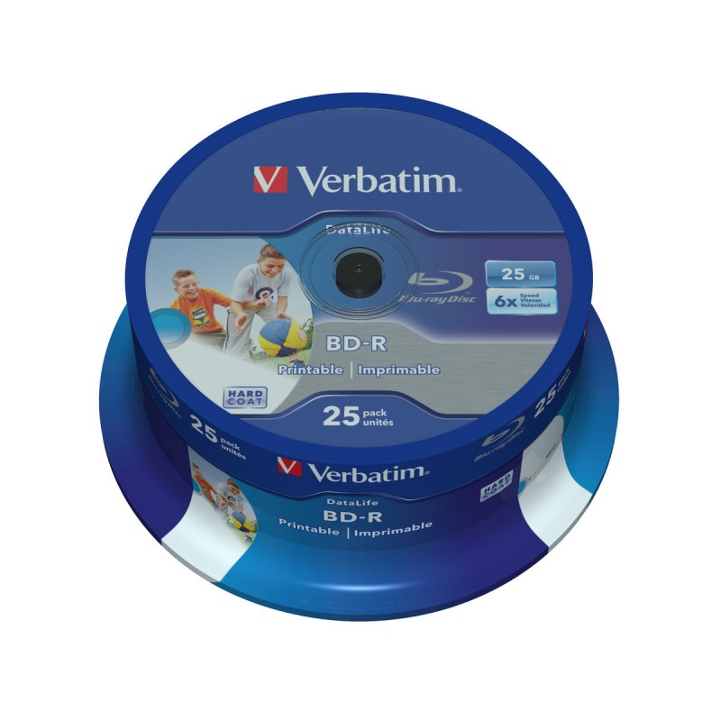 Blu-Ray BD-R Printable Verbatim Wide Inkjet Datalife 25 штук 25 GB 6x