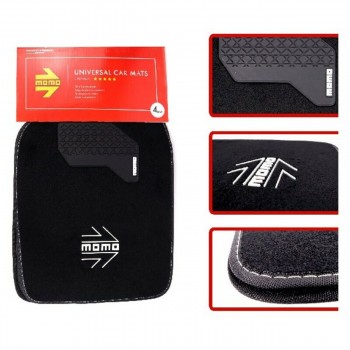 Комплект автомобильных ковриков MOMO MOMLCM015BW Белый/Черный 4 uds