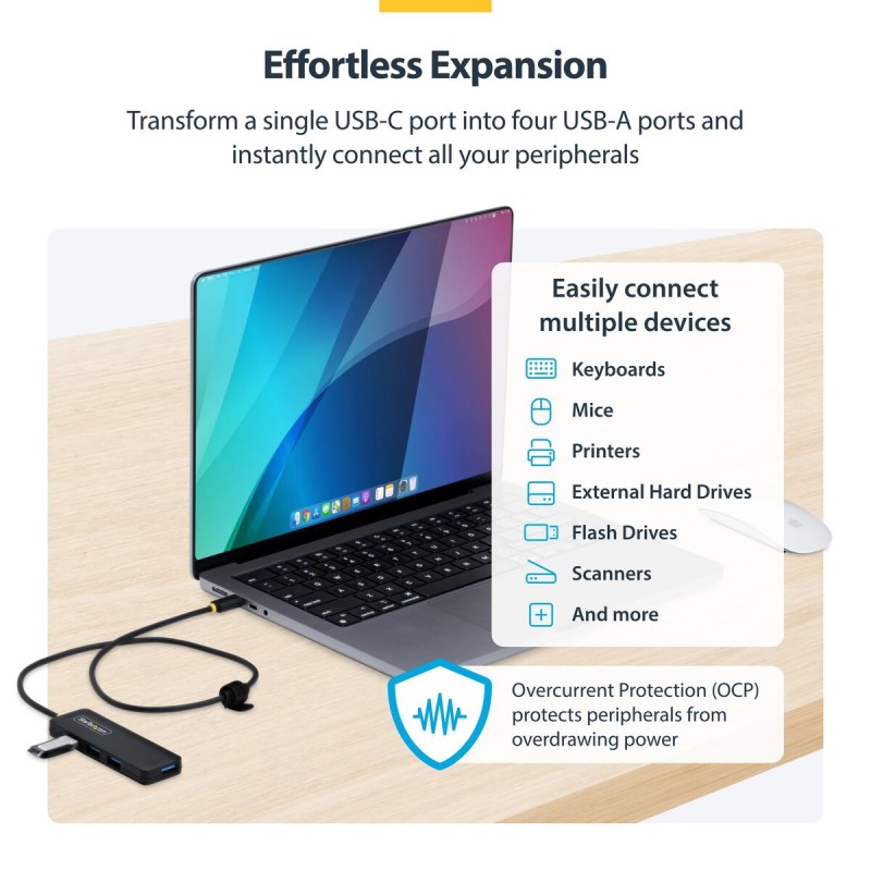 USB-разветвитель Startech H5C4A-USB-HUB-2 Чёрный