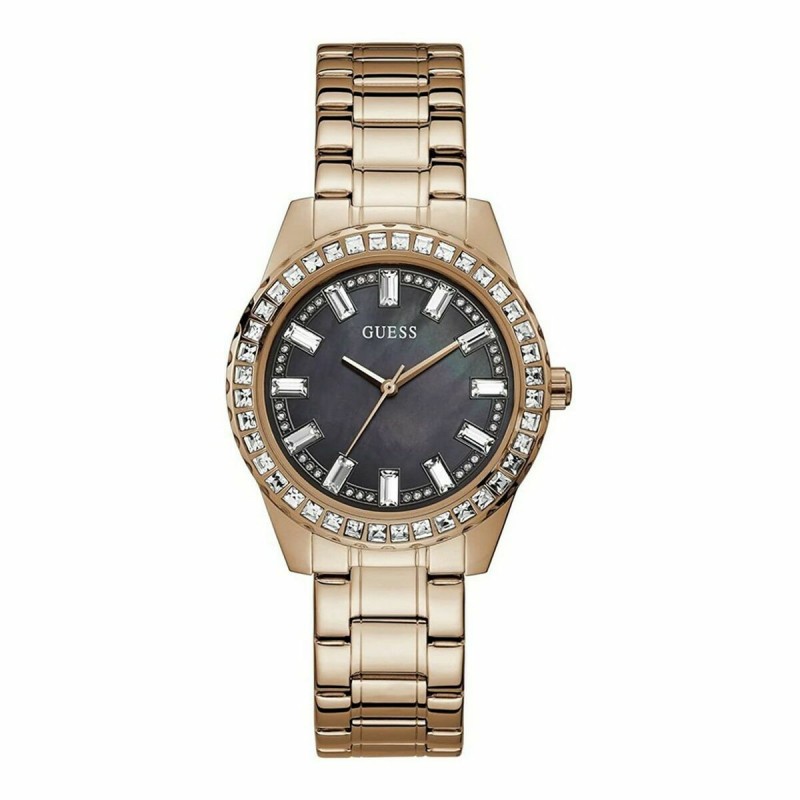 Женские часы Guess GW0111L3 Чёрный Pозовое золото
