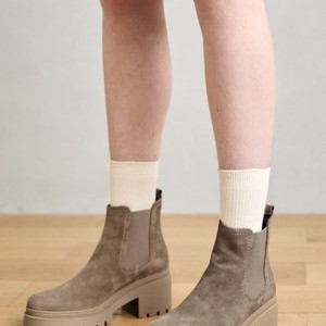 Platform ankle boots - taupe