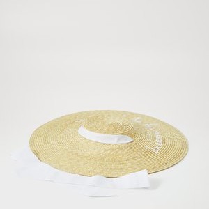 EMBROIDERED TIE RIBBON HAT - Hat - beige EMBROIDERED TIE RIBBON HAT - Hat - beige