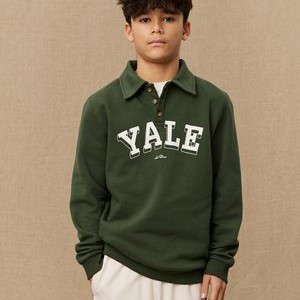 YALE COLLEGE UNISEX - Polo shirt - duffel bag green/ivory YALE COLLEGE UNISEX - Polo shirt - duffel bag green/ivory
