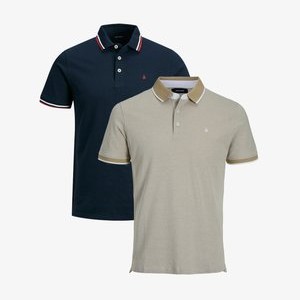 2ER PACK PAULOS SLIM FIT - Polo shirt - dunkelblau beige 2ER PACK PAULOS SLIM FIT - Polo shirt - dunkelblau beige