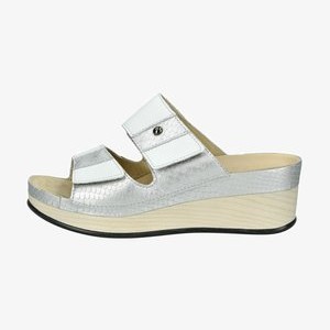 Heeled mules - silber weiß Heeled mules - silber weiß