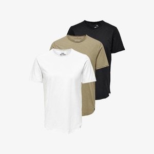 3ER PACK - Basic T-shirt - beige   schwarz   weiß