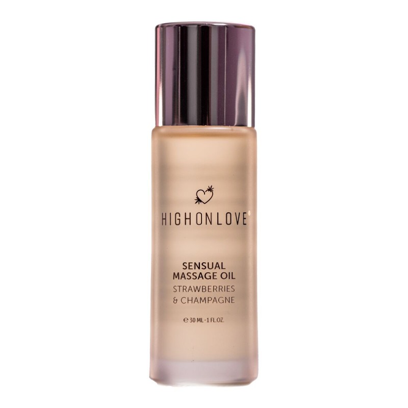 Масло для эротического массажа Highonlove Клубника Игристое клубничное вино 30 ml
