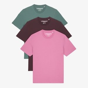 3ER MULTIPACK - Basic T-shirt - green bay red brown bubble pink 3ER MULTIPACK - Basic T-shirt - green bay red brown bubble pink