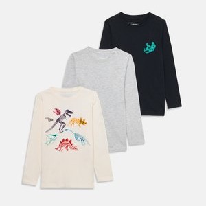 3 PACK - Long sleeved top - white/mottled grey/dark grey