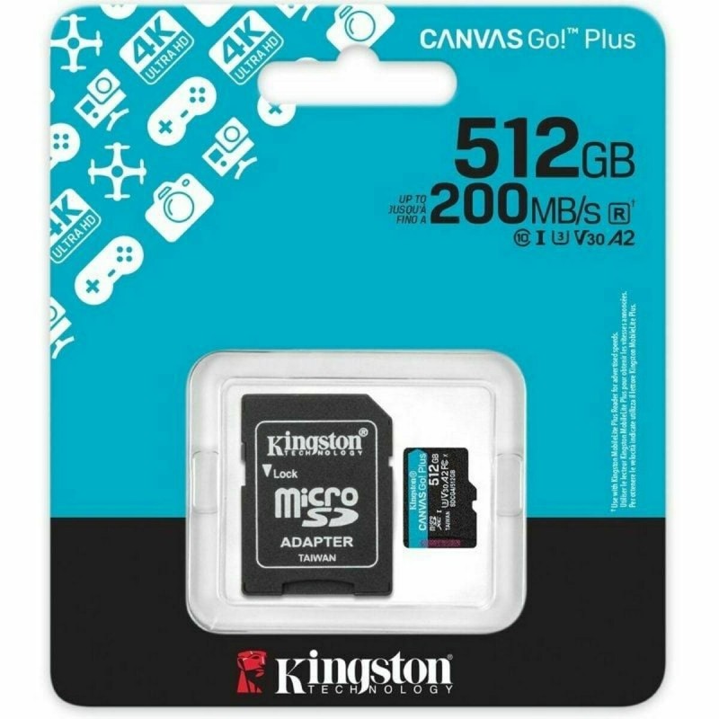 Карта памяти микро-SD с адаптером Kingston CANVAS Go! Plus 512GB microSD XC 512 GB