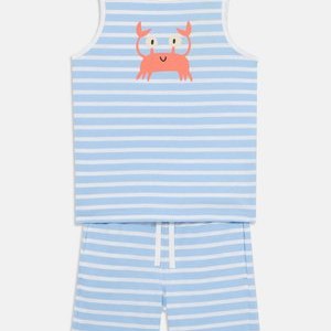 2 PIECE SET - SHORTS & VEST - Shorts - blue/off white