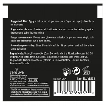 Anal Relaxing Gel Sensuva Мята 6 ml