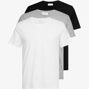 3 PACK  - Basic T-shirt - white/black/light grey 3 PACK  - Basic T-shirt - white/black/light grey