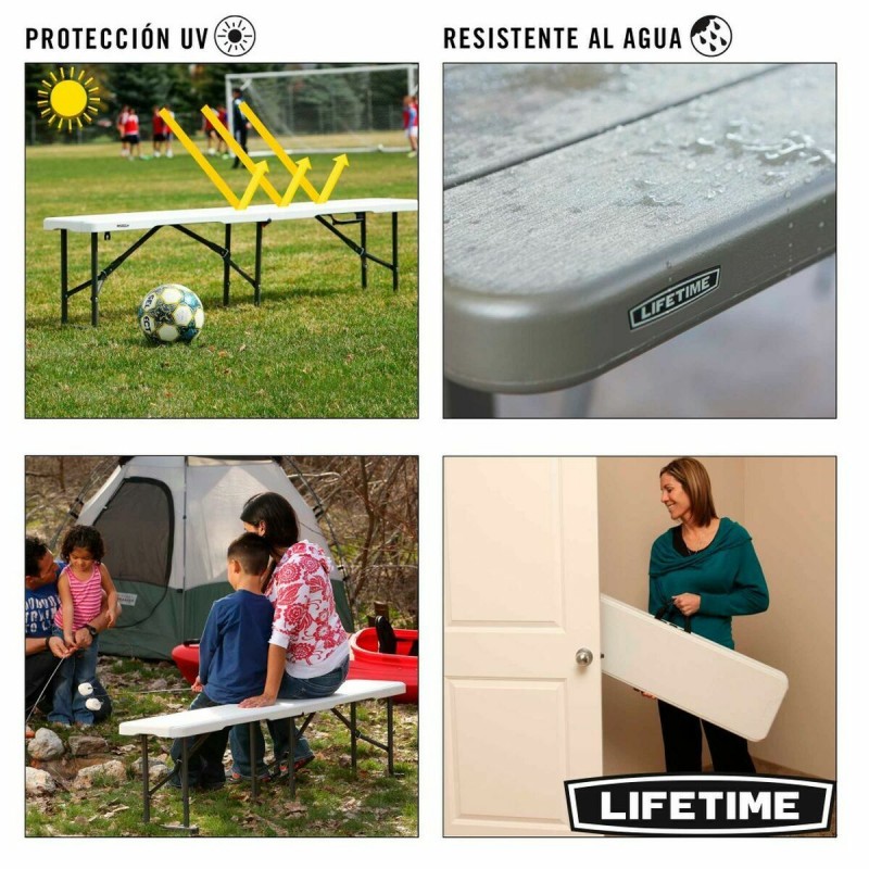 Скамья Lifetime 80305 Белый Сталь Пластик Складной (Пересмотрено B)