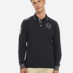 LONG SLEEVE - Polo shirt - black LONG SLEEVE - Polo shirt - black