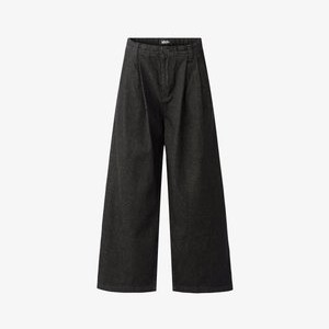 AEISHA PLEATS - Straight leg jeans - washed black AEISHA PLEATS - Straight leg jeans - washed black