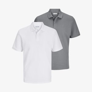 2ER PACK - Polo shirt - weiß   grau 2ER PACK - Polo shirt - weiß   grau