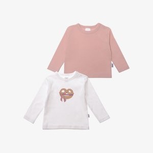 2PACK BREZEL - Long sleeved top - weiss rosa