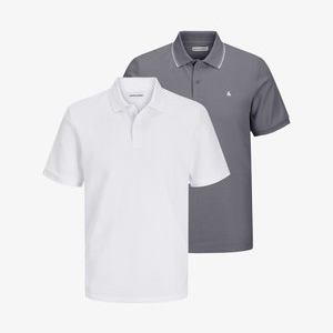 2ER PACK - Polo shirt - weiß   dunkelgrau 2ER PACK - Polo shirt - weiß   dunkelgrau