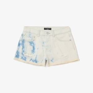 WITH TIE-DYE EFFECT - Denim shorts - white blue WITH TIE-DYE EFFECT - Denim shorts - white blue