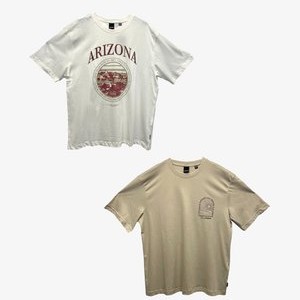 2ER PACK GESCHNITTEN RUNDHALS KURZARM - Print T-shirt - grau weiß