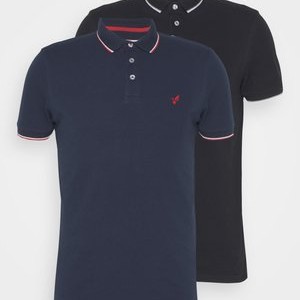 2 PACK SLIM - Polo shirt - black/dark blue 2 PACK SLIM - Polo shirt - black/dark blue