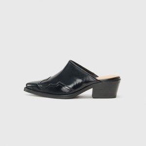 WESTERN ABRASIVATO - Heeled mules - black WESTERN ABRASIVATO - Heeled mules - black