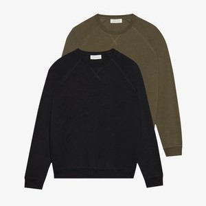 2 PACK - Sweatshirt - khaki/black 2 PACK - Sweatshirt - khaki/black
