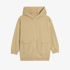 Zip-up sweatshirt - camel Zip-up sweatshirt - camel