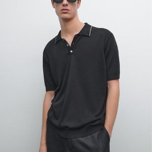 POLO NECK SHORT SLEEVE - Polo shirt - black POLO NECK SHORT SLEEVE - Polo shirt - black