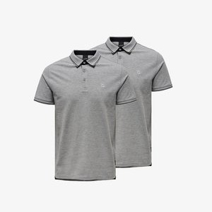 2ER PACK - Polo shirt - light grey melange 2ER PACK - Polo shirt - light grey melange