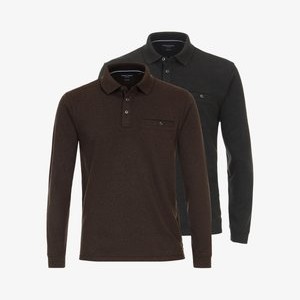 2ER PACK  - Polo shirt - braun/dunkelgrau