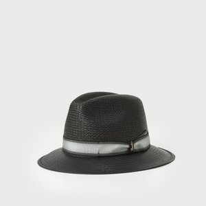 FEDERICO PANAMA FANTASIA UNISEX - Hat - nero cinta/righe nero FEDERICO PANAMA FANTASIA UNISEX - Hat - nero cinta/righe nero