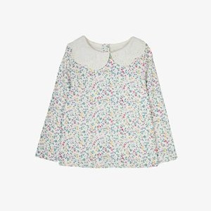 WOODLAND FLORAL BRODERIE COLLAR  REGULAR FIT - Long sleeved top - cream WOODLAND FLORAL BRODERIE COLLAR  REGULAR FIT - Long sleeved top - cream