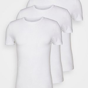 3 PACK BASIC MUSCLE FIT T SHIRT - Basic T-shirt - white 3 PACK BASIC MUSCLE FIT T SHIRT - Basic T-shirt - white
