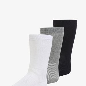 3 PACK - Knee high socks - weiß/grau meliert/marine 3 PACK - Knee high socks - weiß/grau meliert/marine