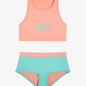 CALI HOLIDAY SET - Bikini - coral pink colour block CALI HOLIDAY SET - Bikini - coral pink colour block