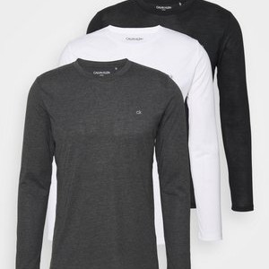 ASSORTED LONG SLEEVE 3 PACK - Long sleeved top - black/white/charcoal ASSORTED LONG SLEEVE 3 PACK - Long sleeved top - black/white/charcoal