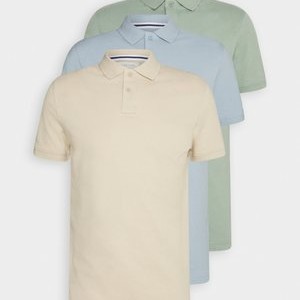 3 PACK SLIM - Polo shirt - mint/tan/light blue 3 PACK SLIM - Polo shirt - mint/tan/light blue