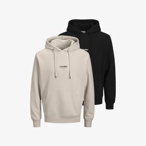 2 PACK - Hoodie - schwarz beige 2 PACK - Hoodie - schwarz beige