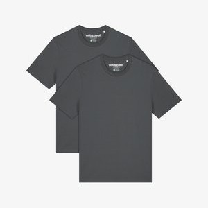2ER MULTIPACK - Basic T-shirt - anthracite 2ER MULTIPACK - Basic T-shirt - anthracite