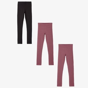 3ER STÜCK SET NKFVIVIAN - Leggings - Trousers - rot