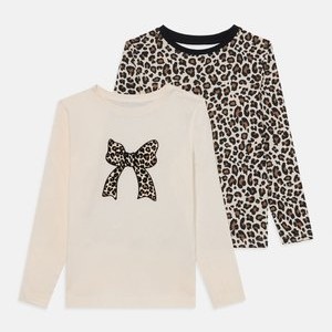 2 PACK - Long sleeved top - white/brown 2 PACK - Long sleeved top - white/brown