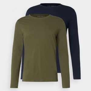 2 PACK - Long sleeved top - olive/dark blue