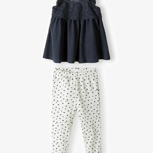 2 PCS SET  - Leggings - Trousers - dark grey white