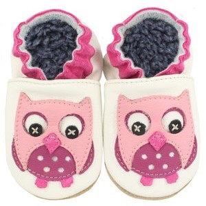 WARMFUTTER KLEINE EULE - First shoes - white/pink WARMFUTTER KLEINE EULE - First shoes - white/pink