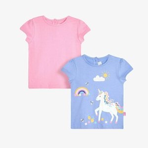 2-PACK REGULAR FIT - Print T-shirt - lilac purple unicorn & pink