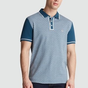 DIAMOND JAQUARD FRONT INTERLOCK - Polo shirt - blue wing teal DIAMOND JAQUARD FRONT INTERLOCK - Polo shirt - blue wing teal
