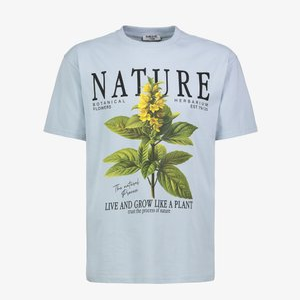 BOTANISCHES MIT BLUMENDRUCK UND POSITIVEM SCHRIFTZUG - Print T-shirt - blau BOTANISCHES MIT BLUMENDRUCK UND POSITIVEM SCHRIFTZUG - Print T-shirt - blau